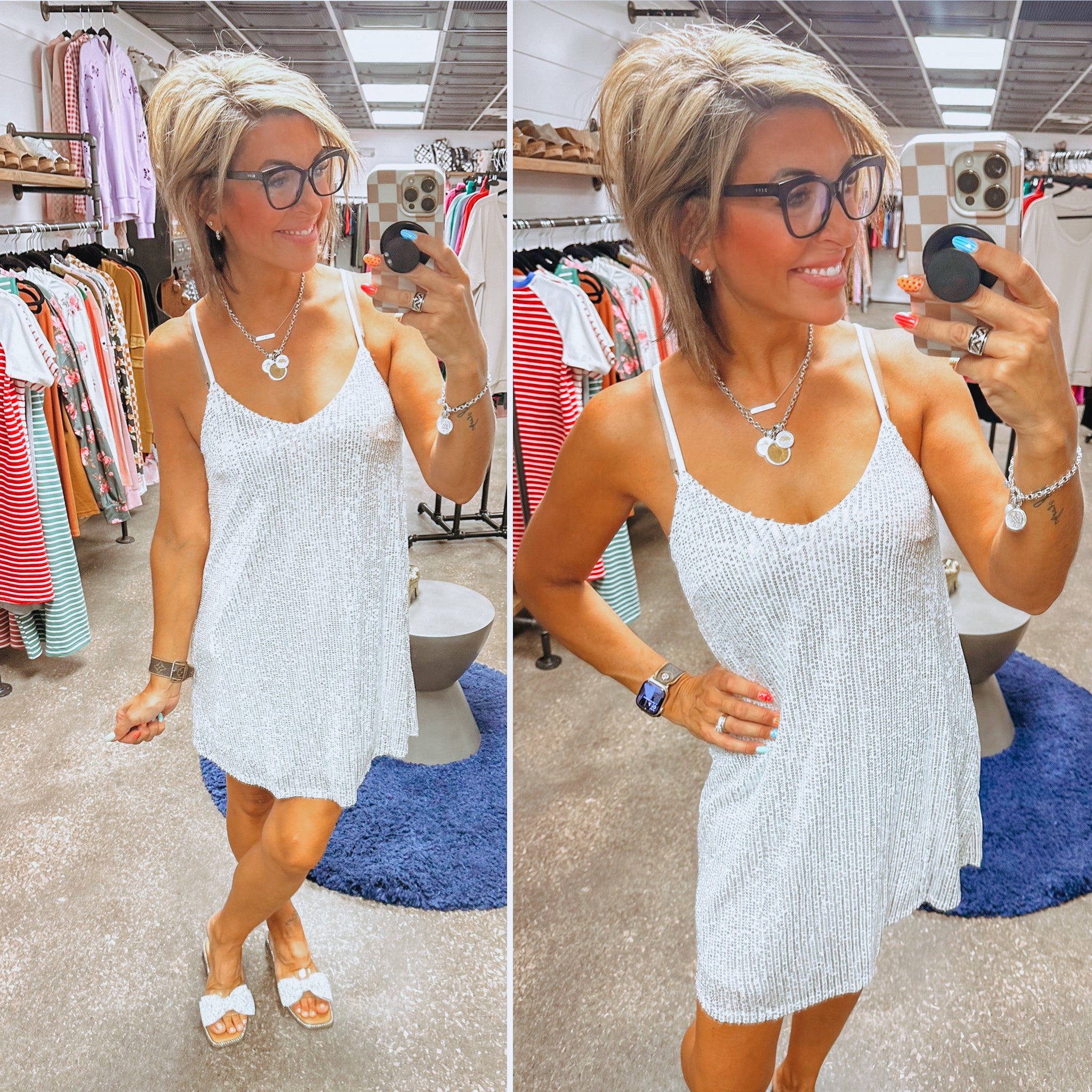Dream On Silver Sequin Dress