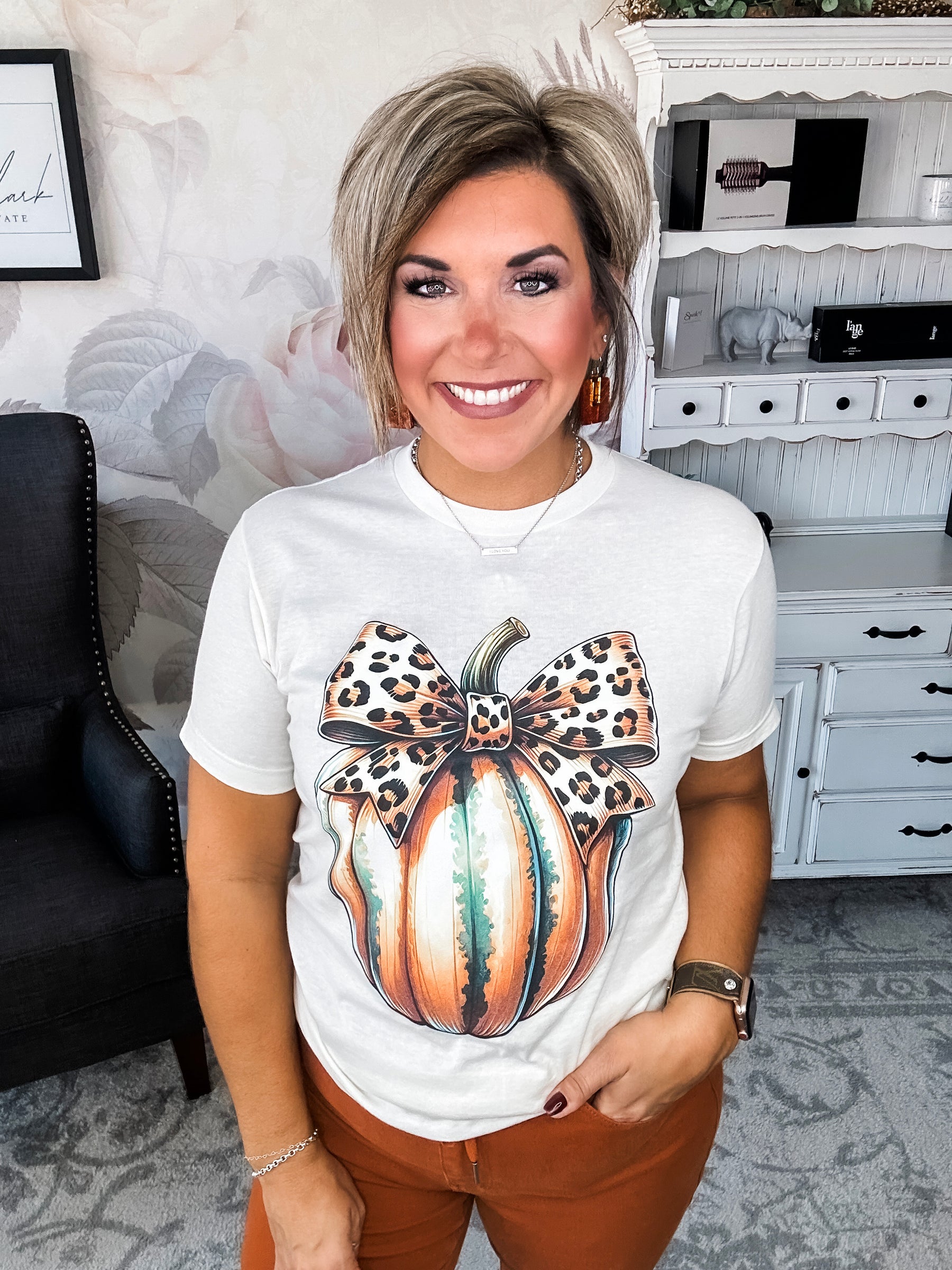 Vintage Leopard Pumpkin Graphic Tee