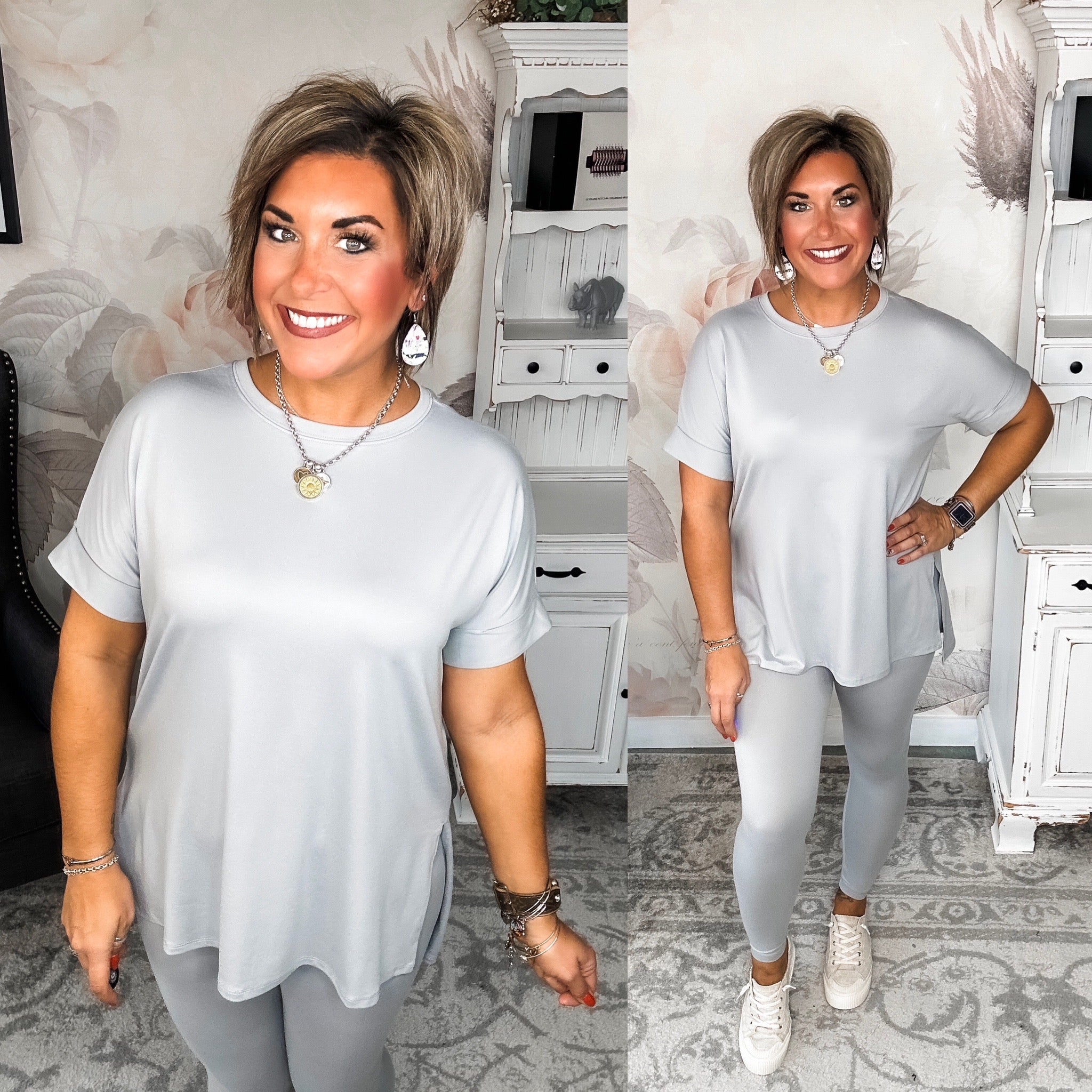 What You've Been Waiting For Lounge Set - Light Grey