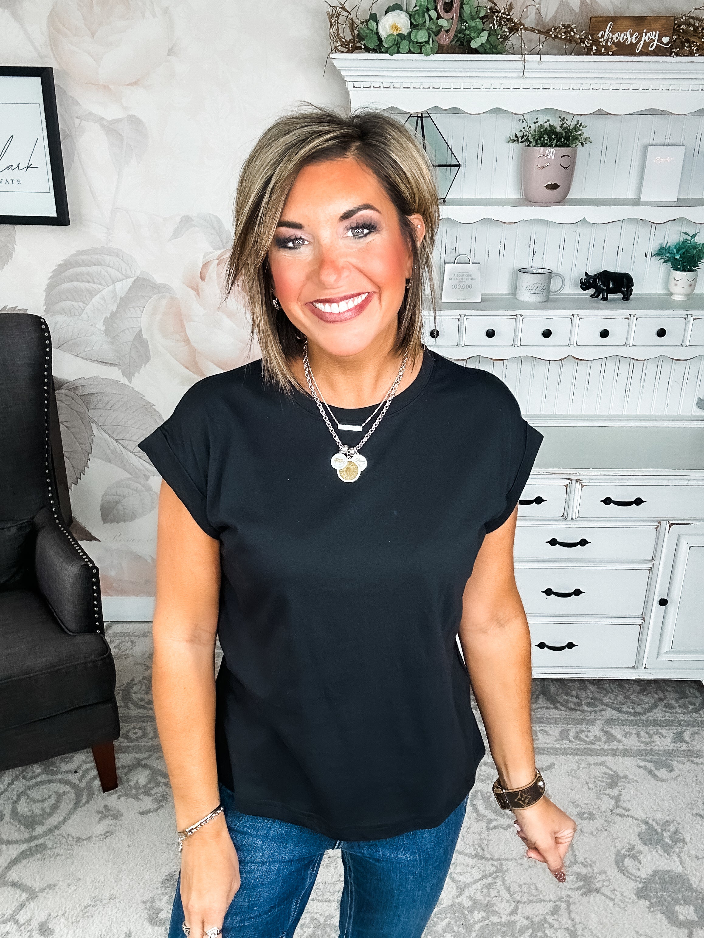 BLACK FRIDAY EXCLUSIVE - Up All Night Short Sleeve Tee- Black