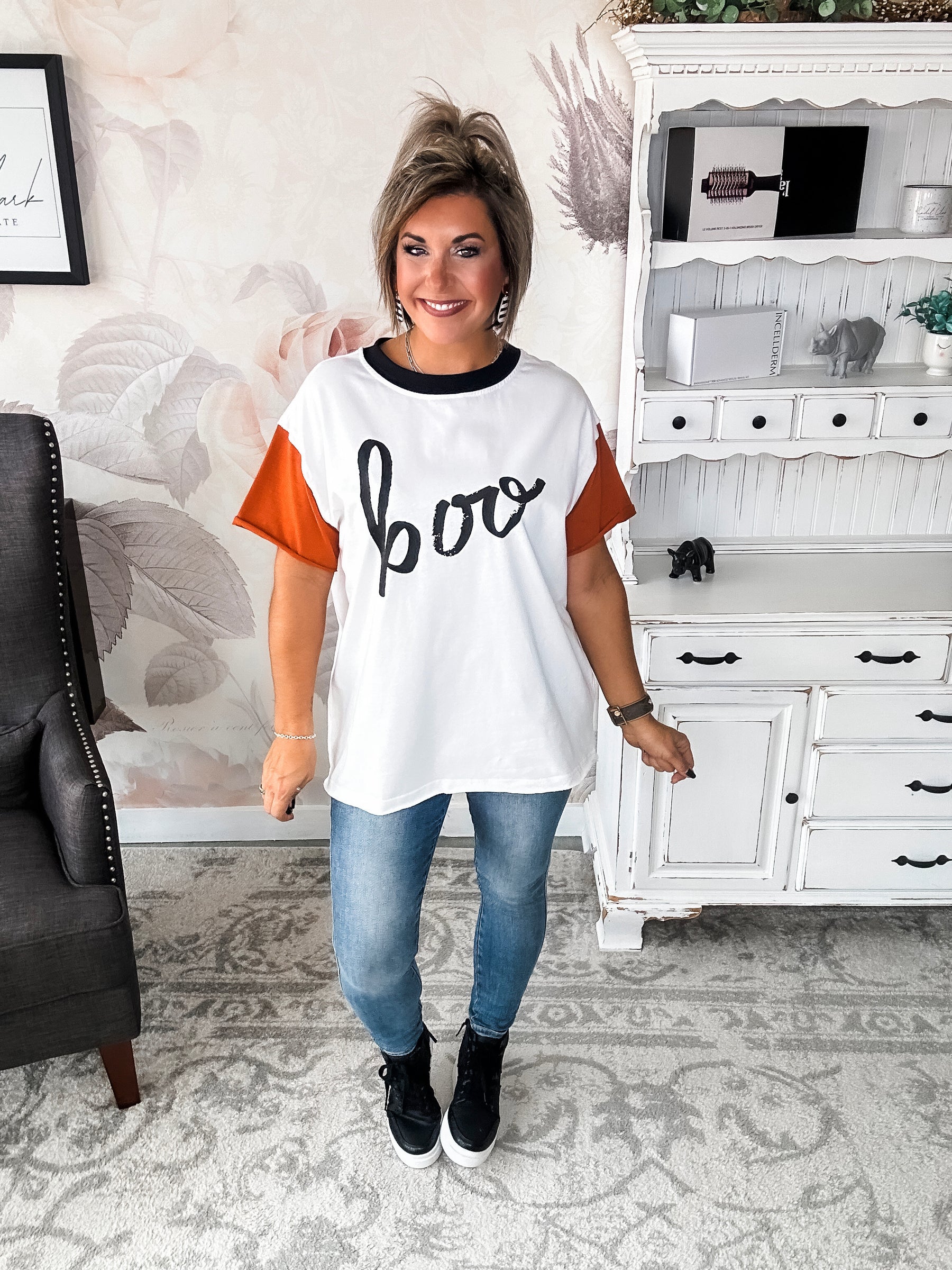 Ampersand Avenue Boyfriend Tee - Hey Boo-tiful