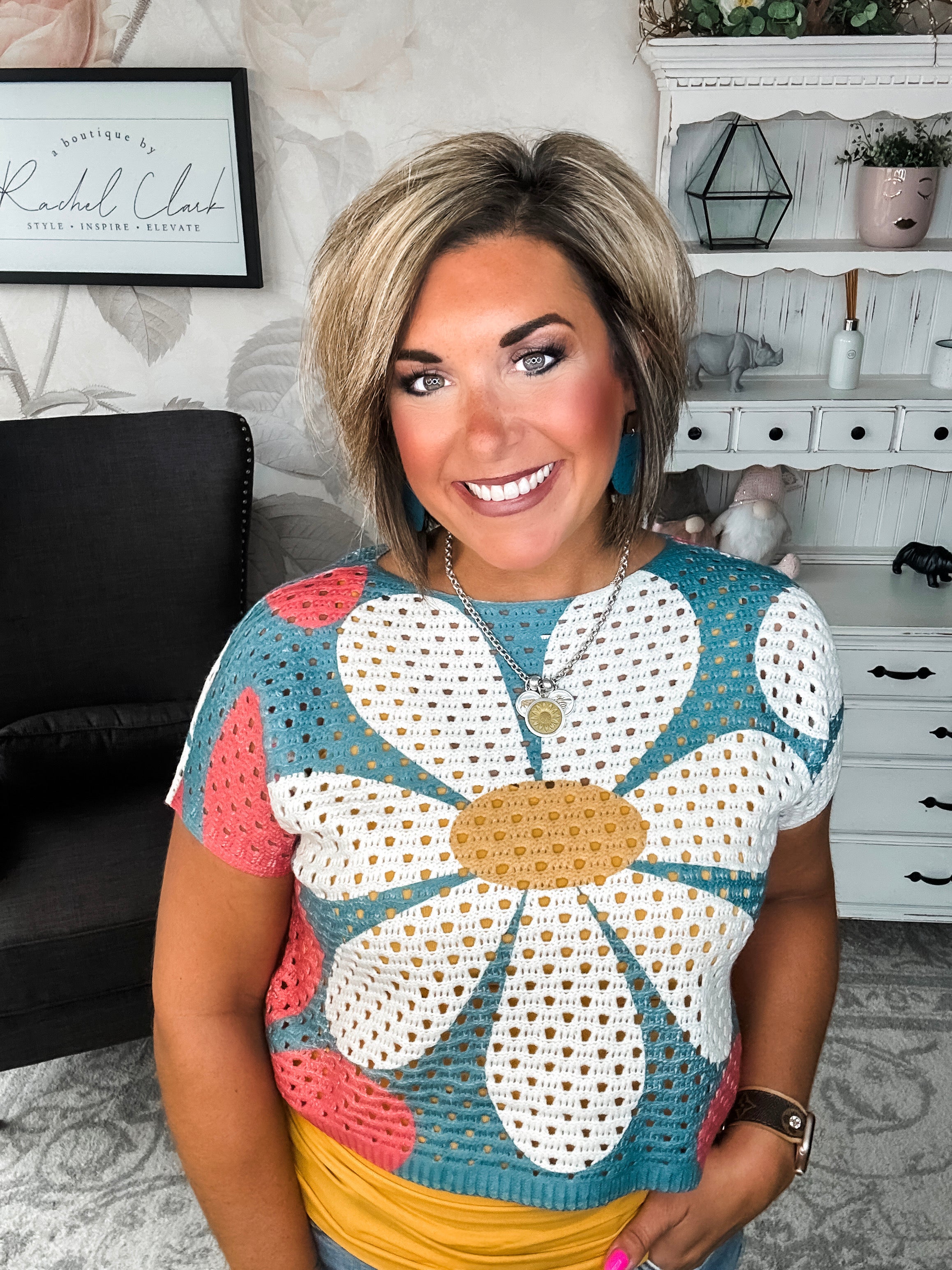 Garden Vibes Crochet Sweater