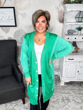 New Desire Sweatshirt Cardigan - Green