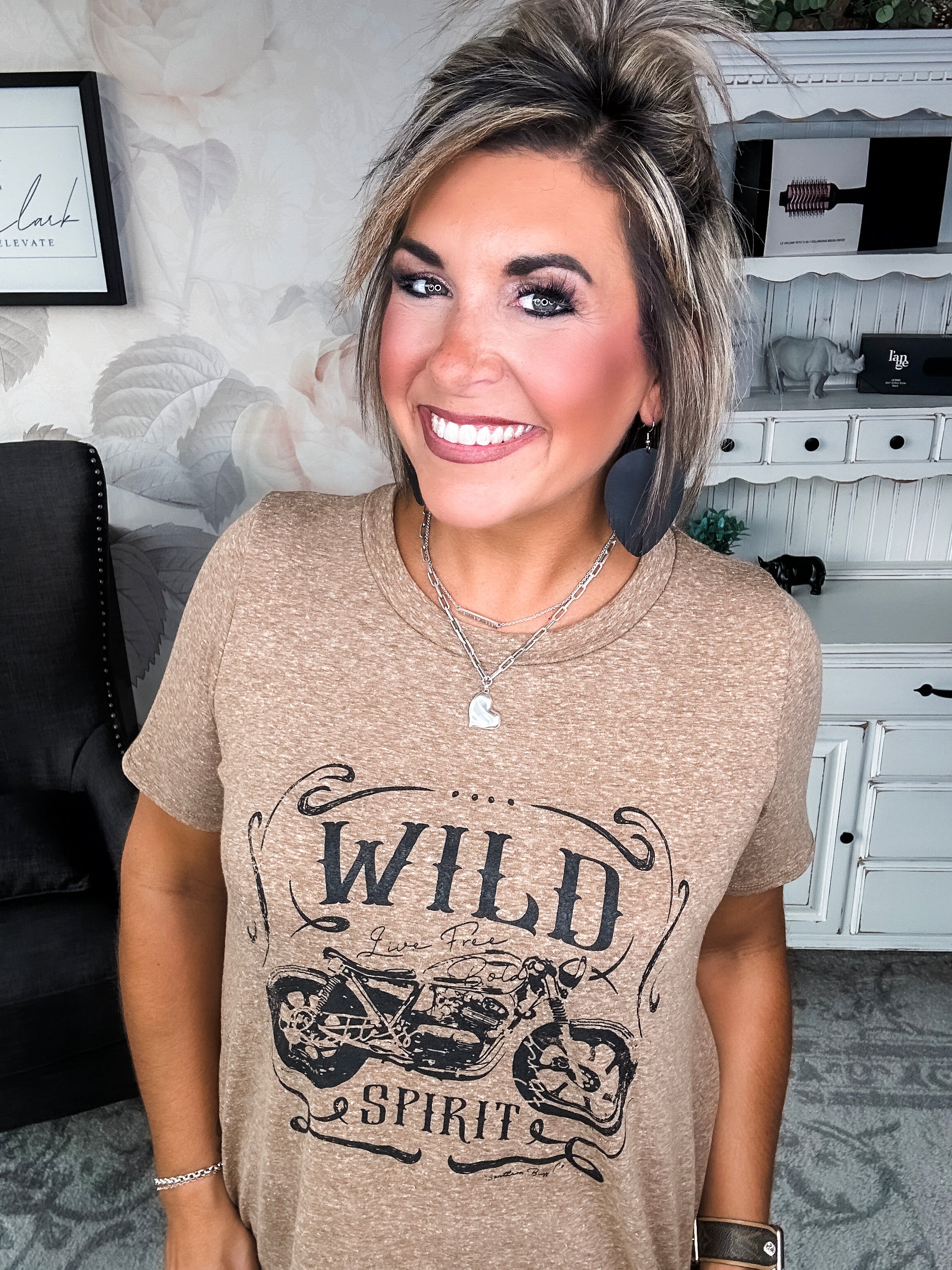 Wild Spirit Scoop Neck Graphic Tee