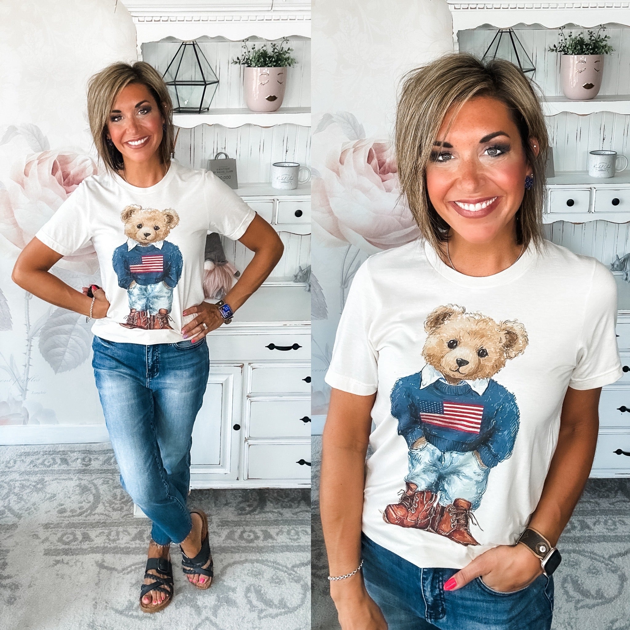 Patriotic Teddy Bear Graphic Tee