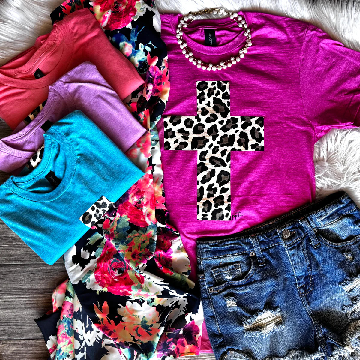 Leopard Cross Graphic Tee
