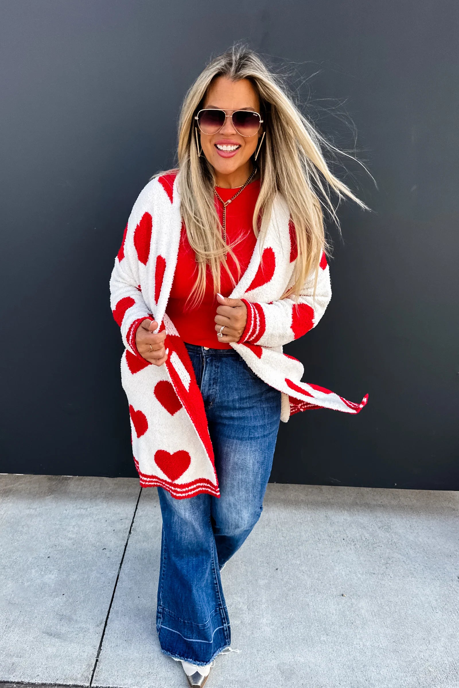 On Cloud Nine Valentine Cardigan - Red