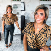 Feeling Sassy Zebra Bodysuit - Copper