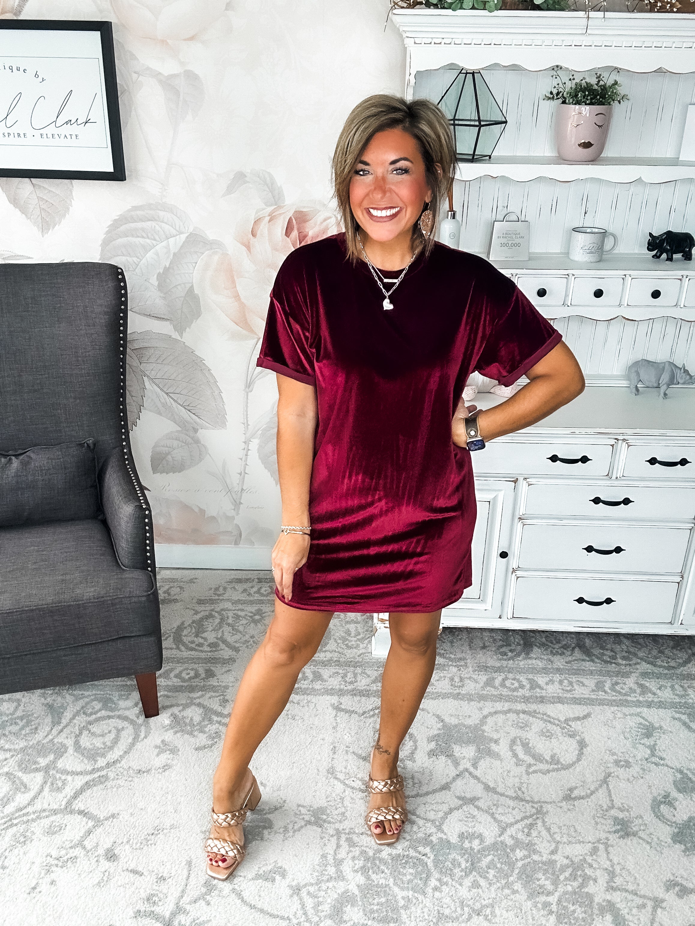 Perfect Memories Velvet Shirt Dress