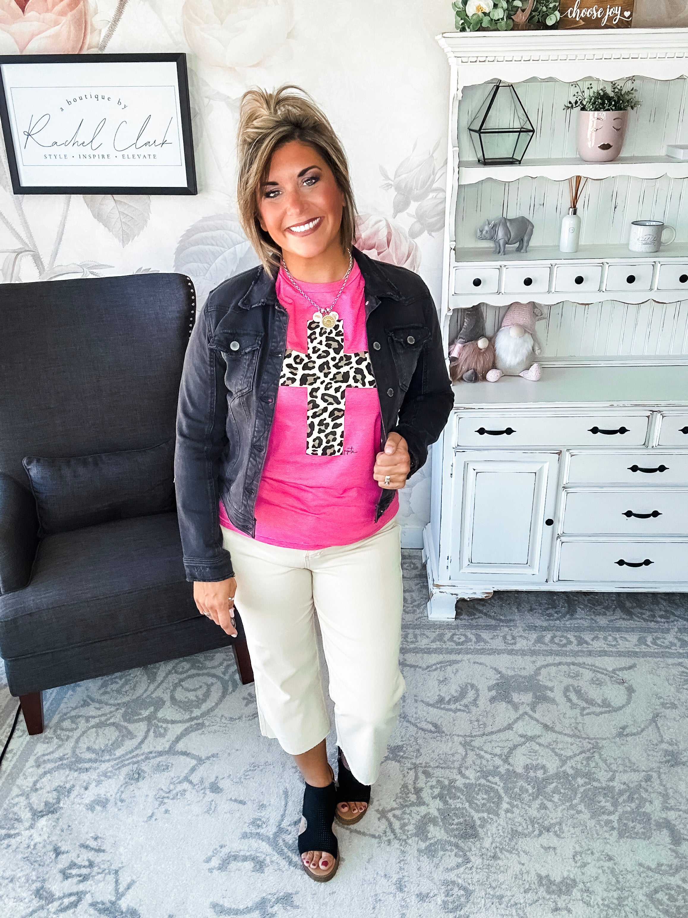 Leopard Cross Graphic Tee
