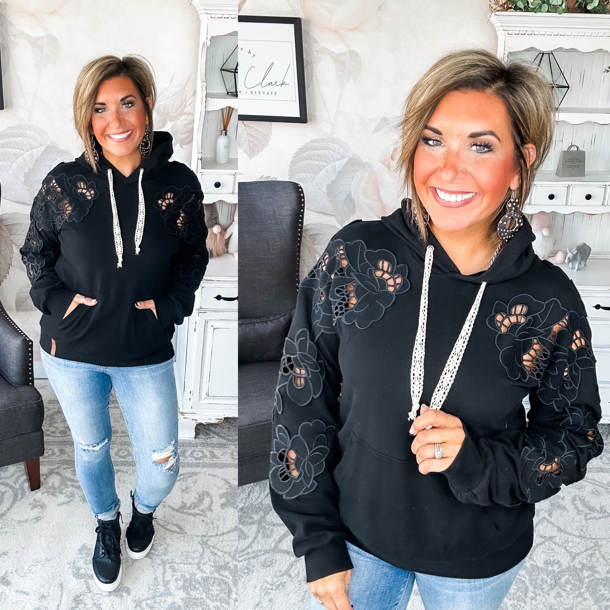 Ampersand Avenue University Hoodie - Love Story - Black