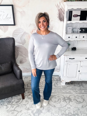 She's Fabulous Long Sleeve Tee - Grey