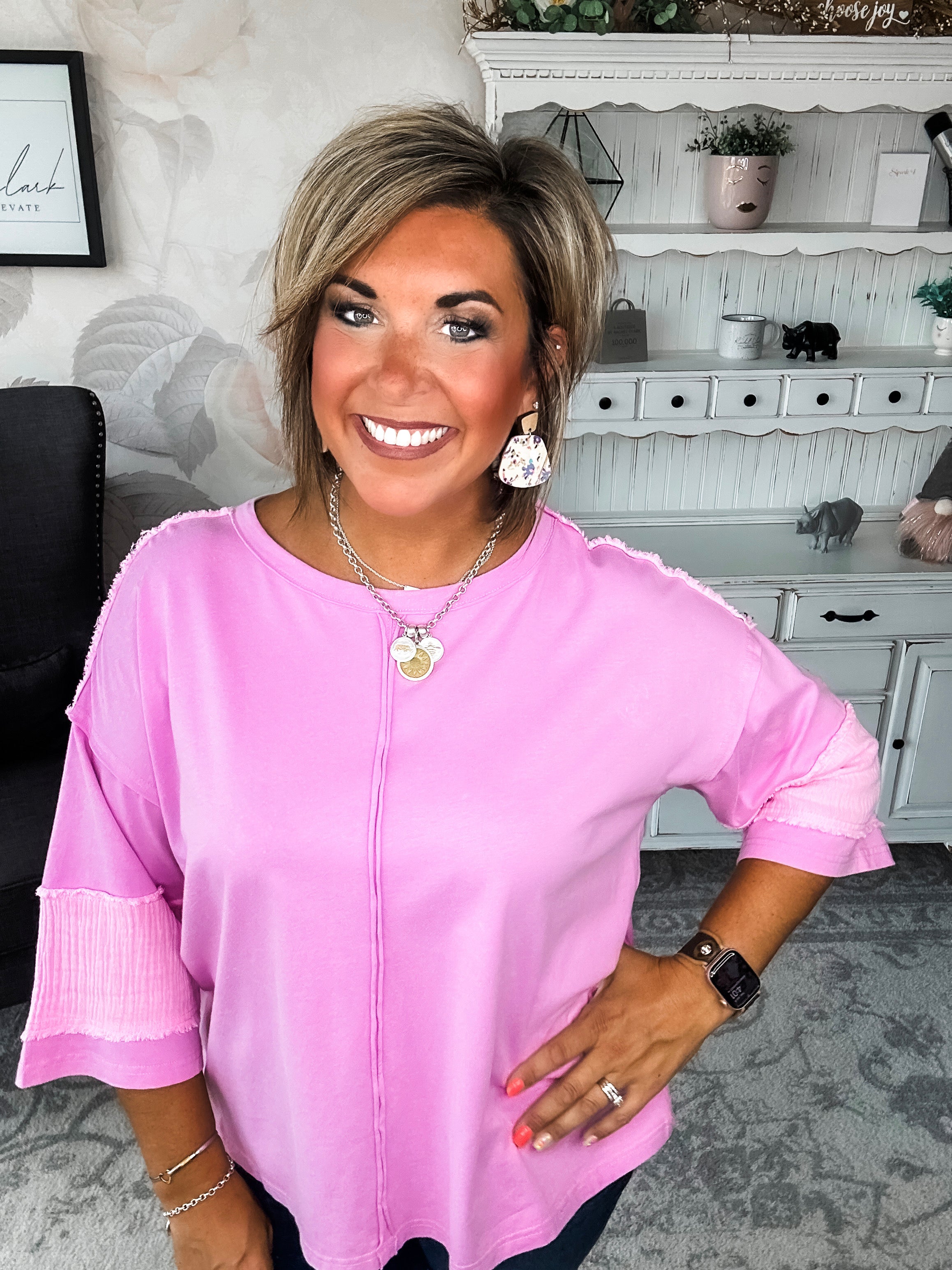 Anything To Help Tunic Top - Pink