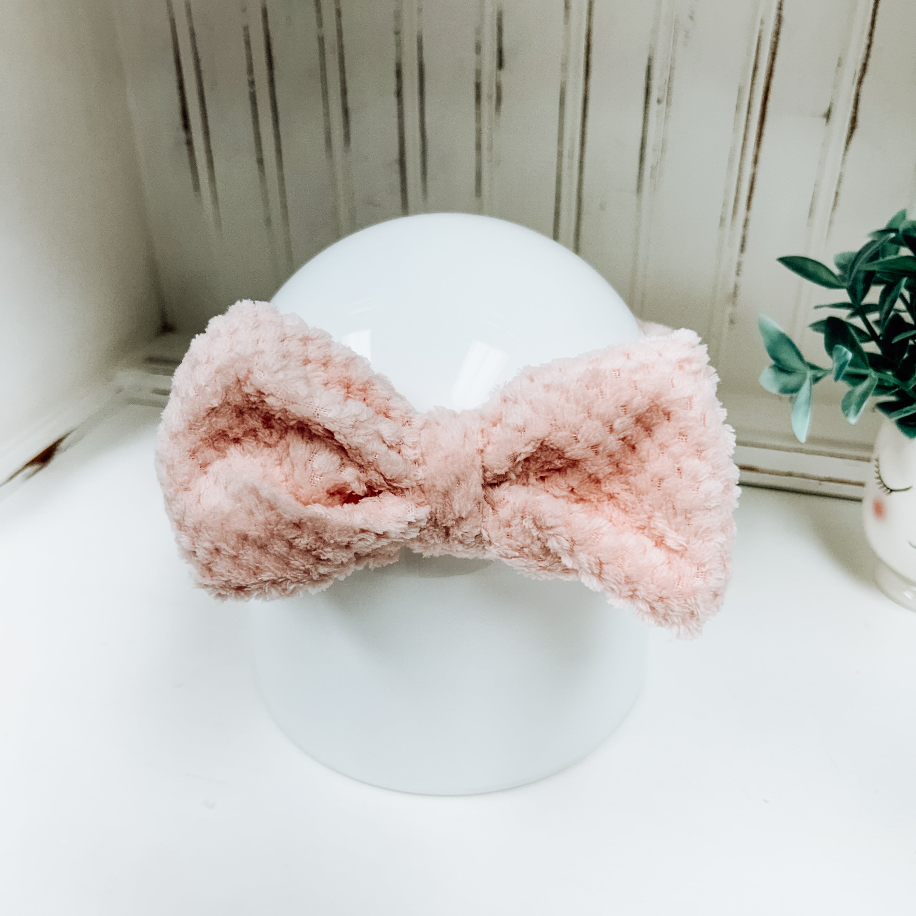 Waffle Texture Spa Headband with Bow
