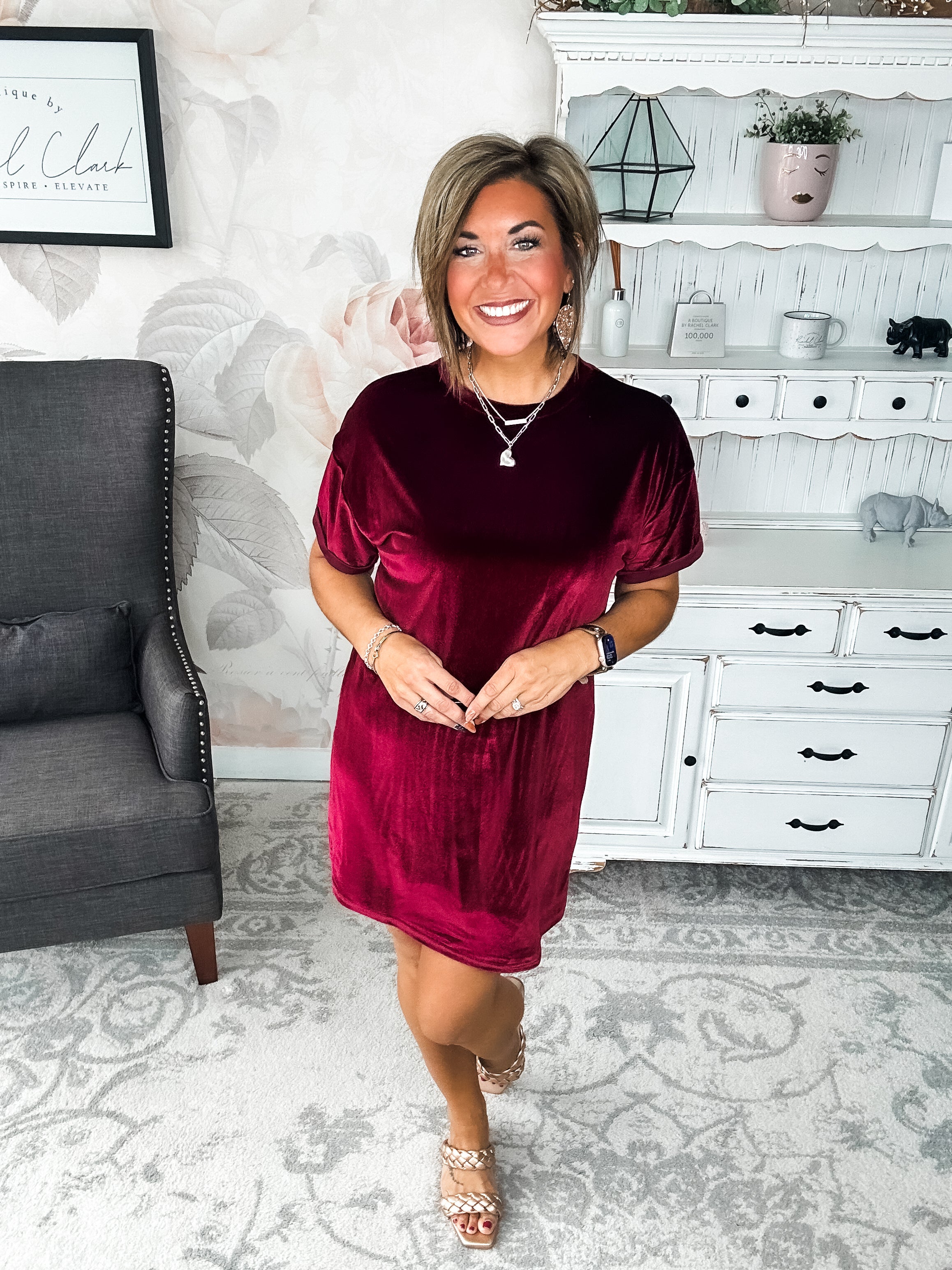 Perfect Memories Velvet Shirt Dress