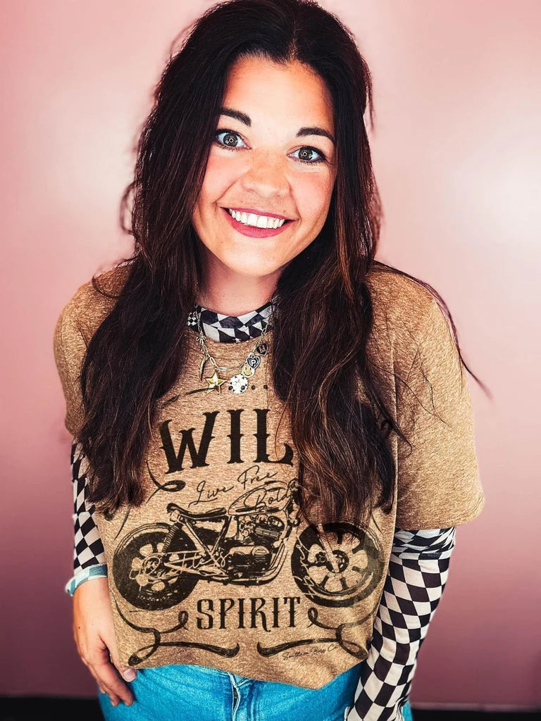 Wild Spirit Scoop Neck Graphic Tee