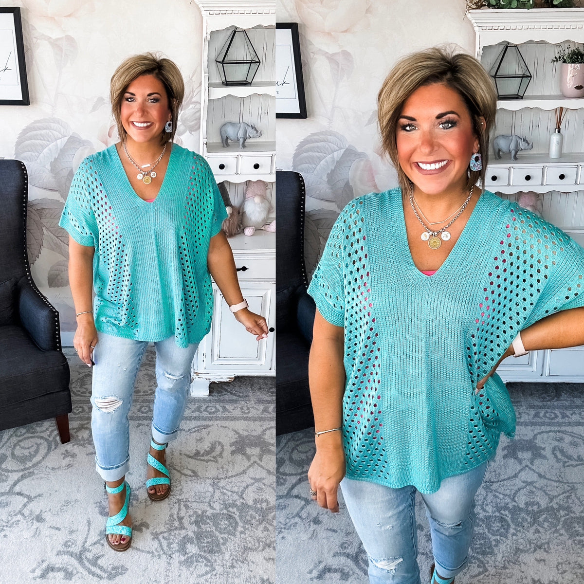 Know Your Blessings Pullover Top - Jade