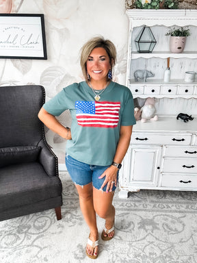 Sketch the Flag Graphic Boyfriend Tee