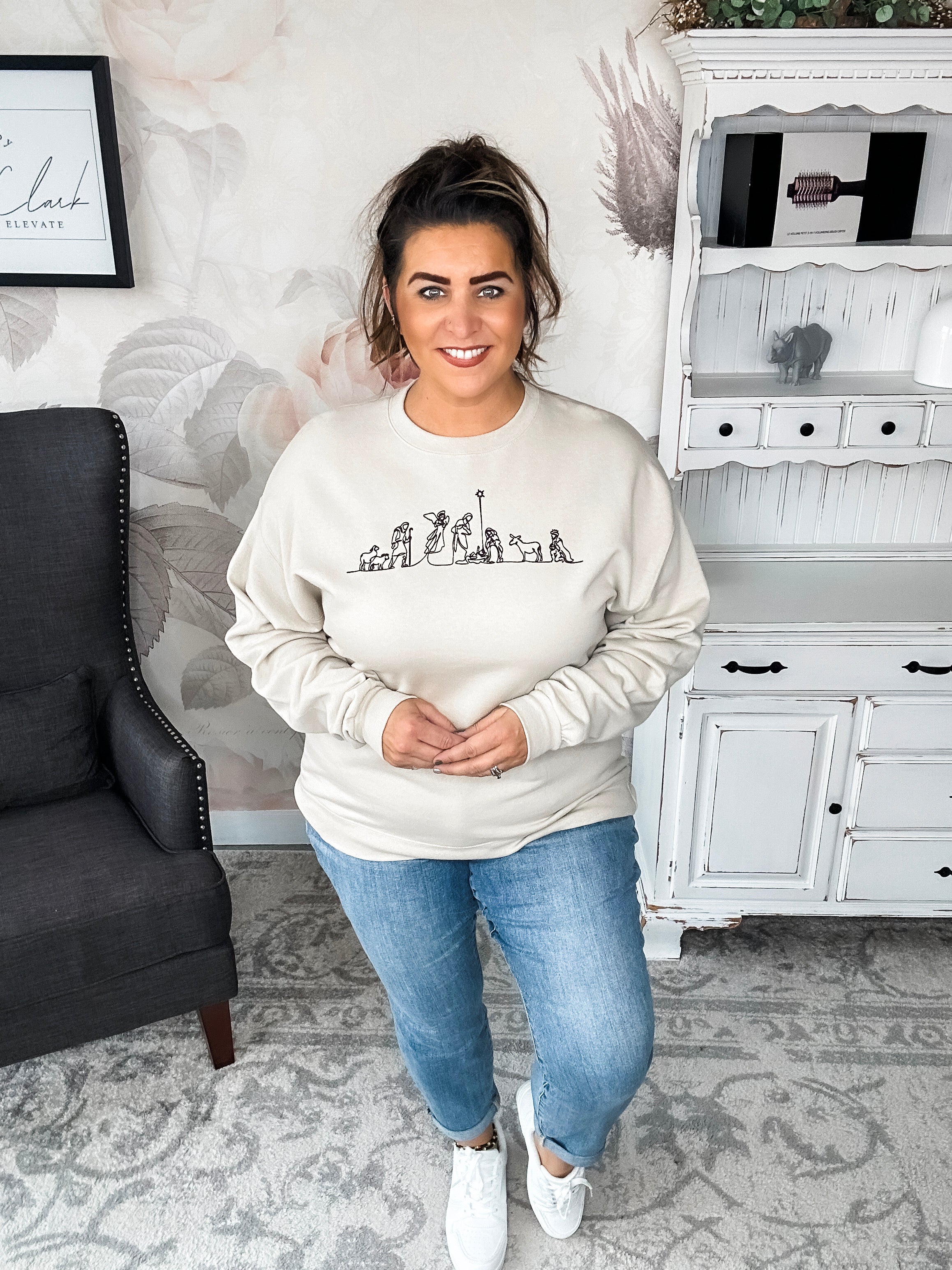 Nativity Scene Pullover Sweatshirt
