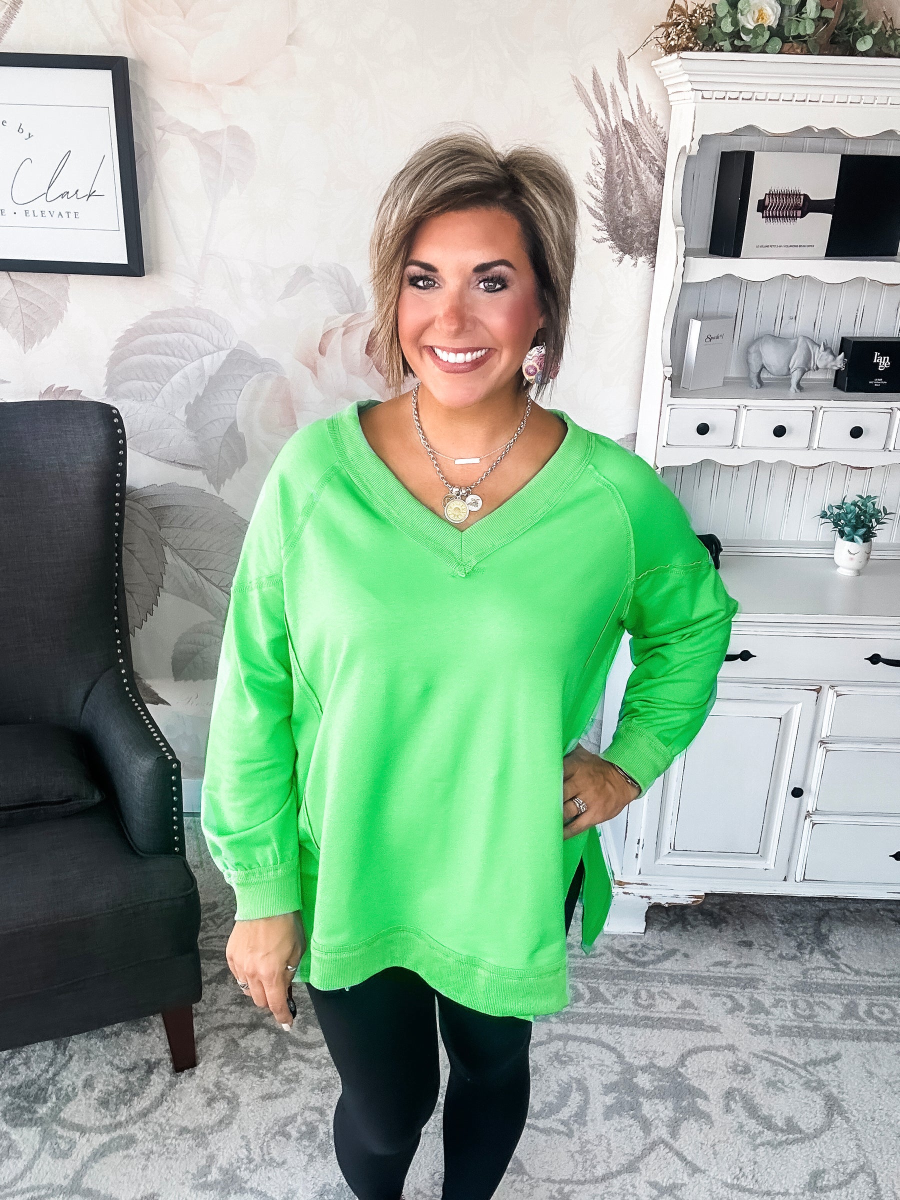 Show You What's Next Pullover - Lime