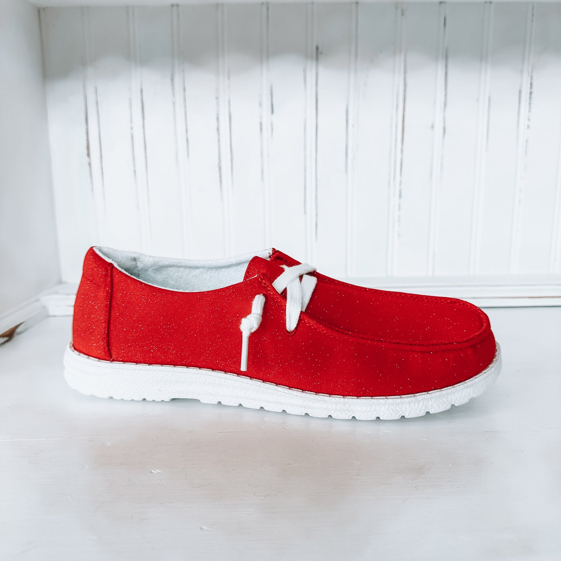 Holly Game Day Glitter Slip-on Shoe - Red