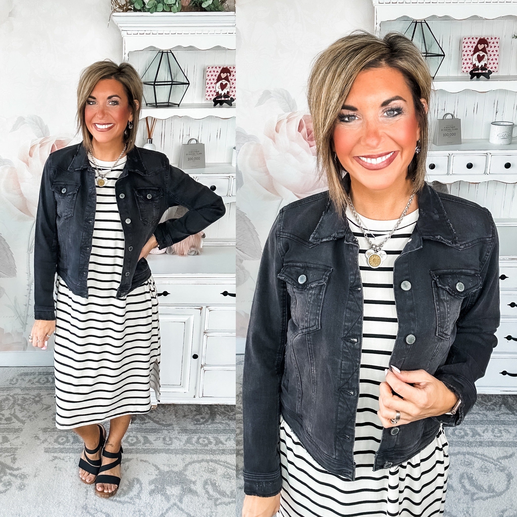 Take A Bow Black Jean Jacket