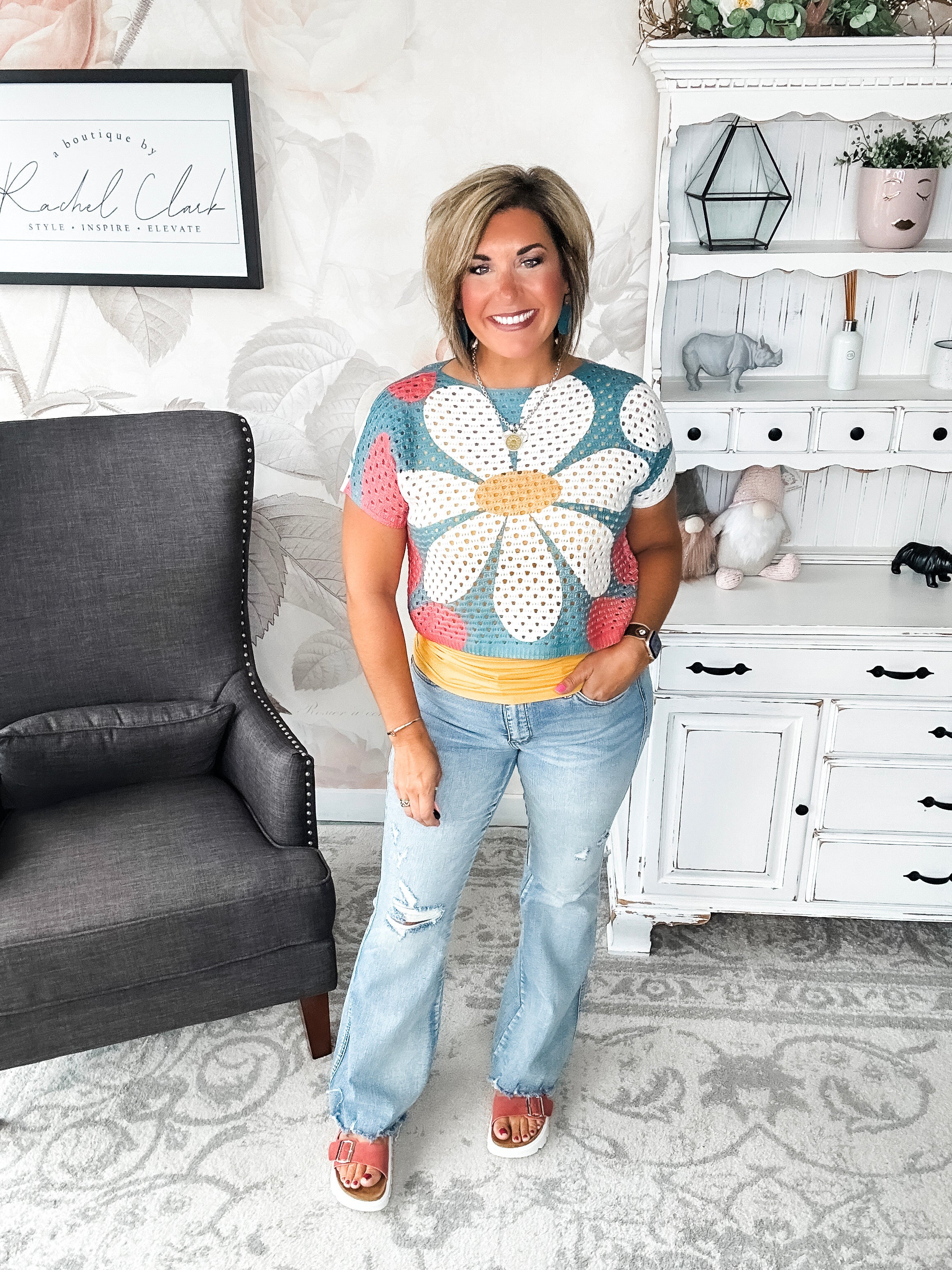 Garden Vibes Crochet Sweater