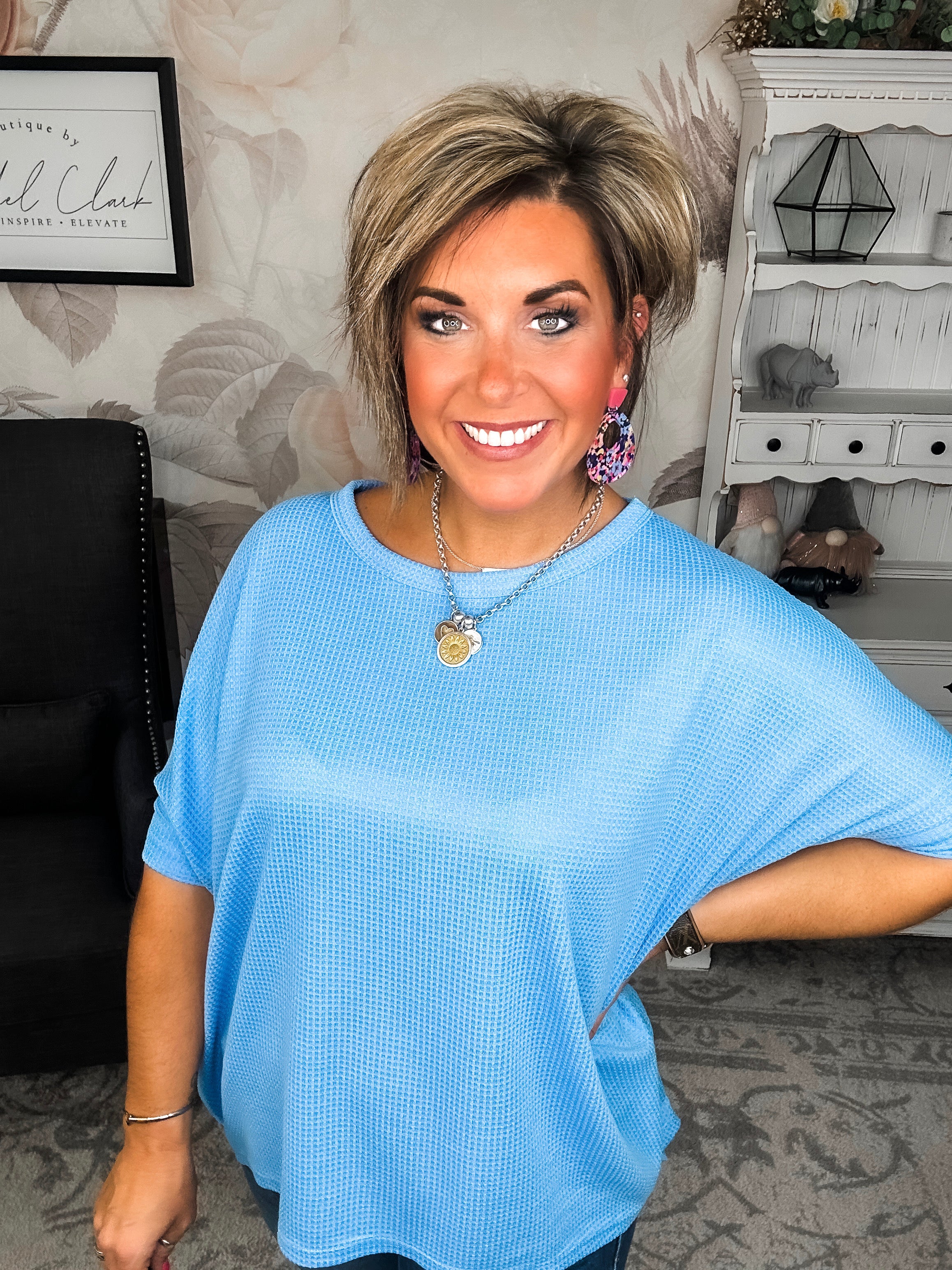 Wonderful Life Boxy Top - Ocean Blue