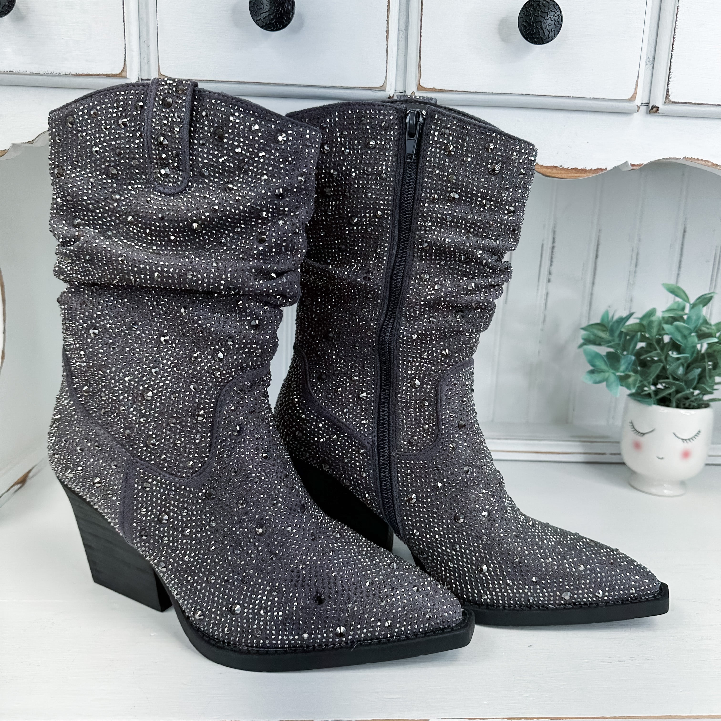 Kady Slouch Boot - Grey