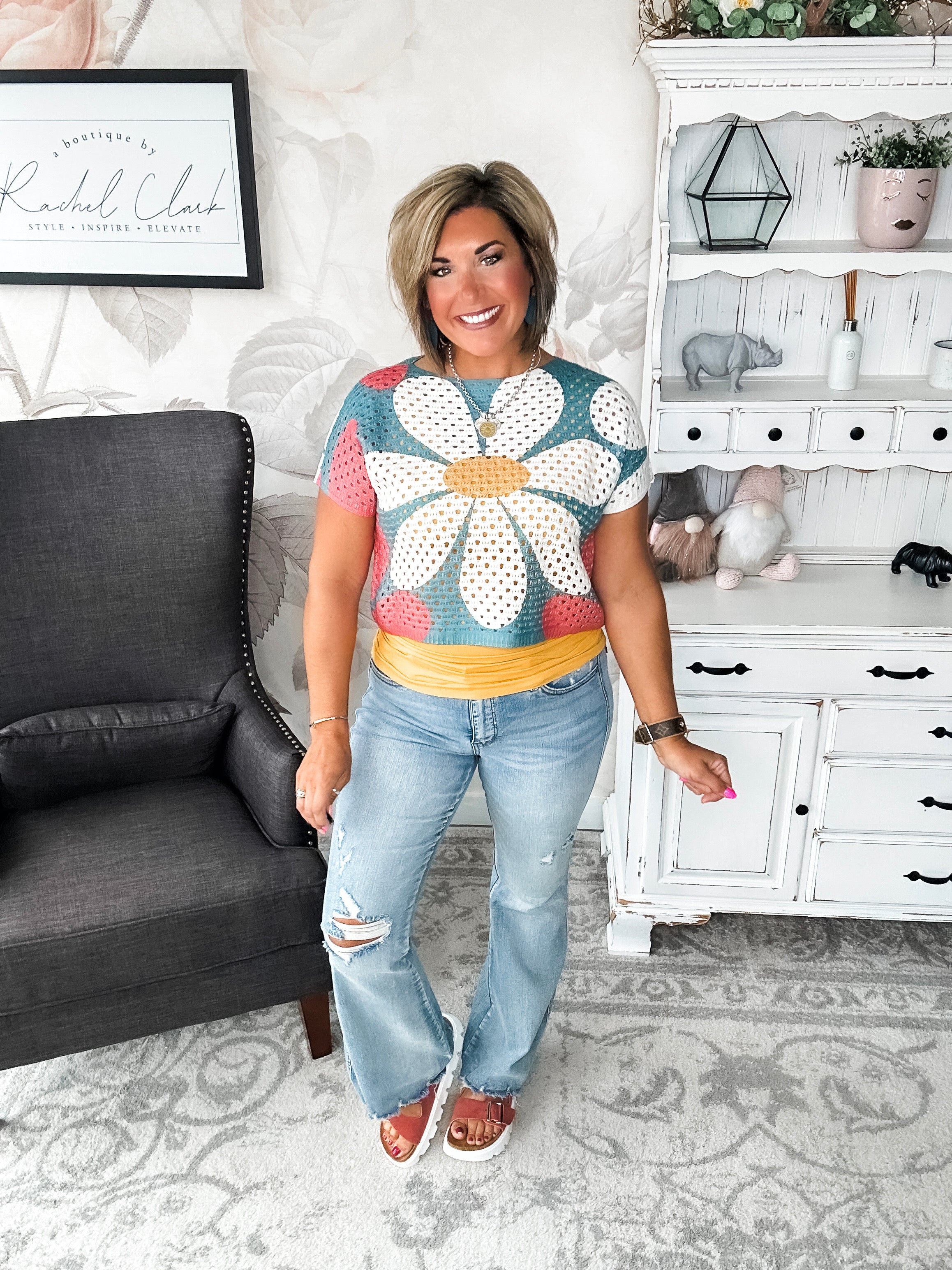 Garden Vibes Crochet Sweater
