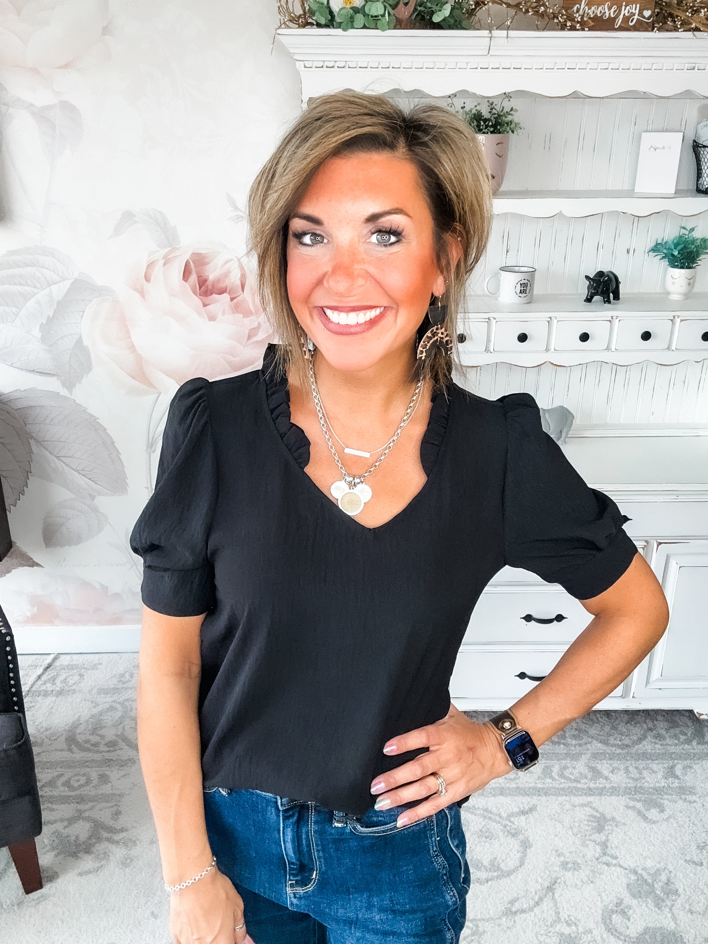 While You're Near Me Blouse - Black