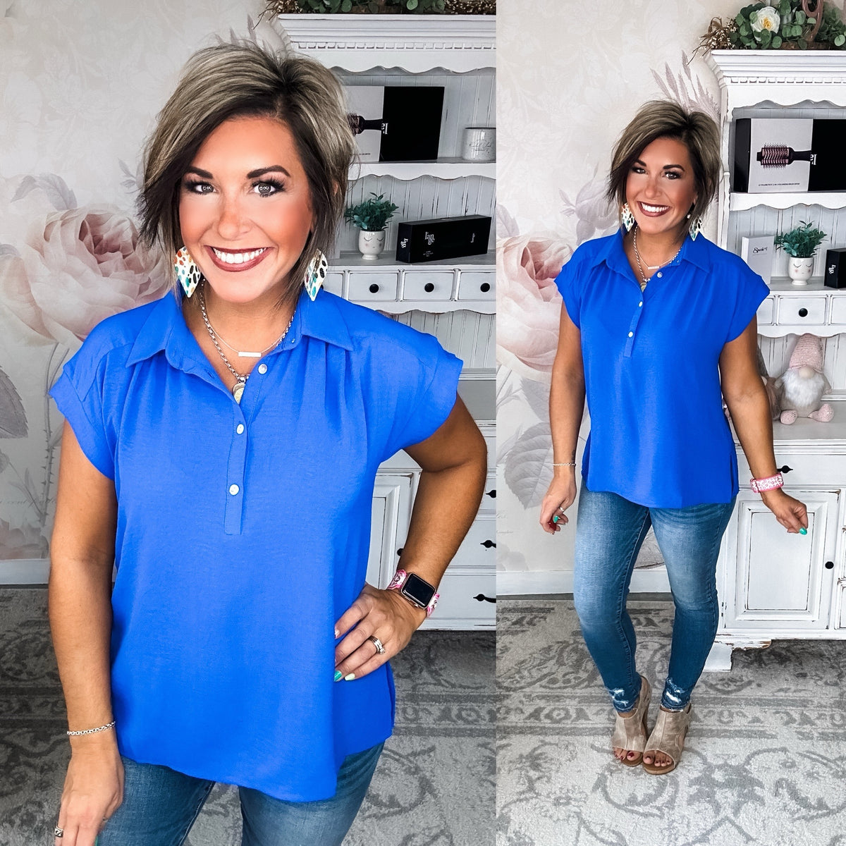Story Of My Life Blouse - Royal Blue
