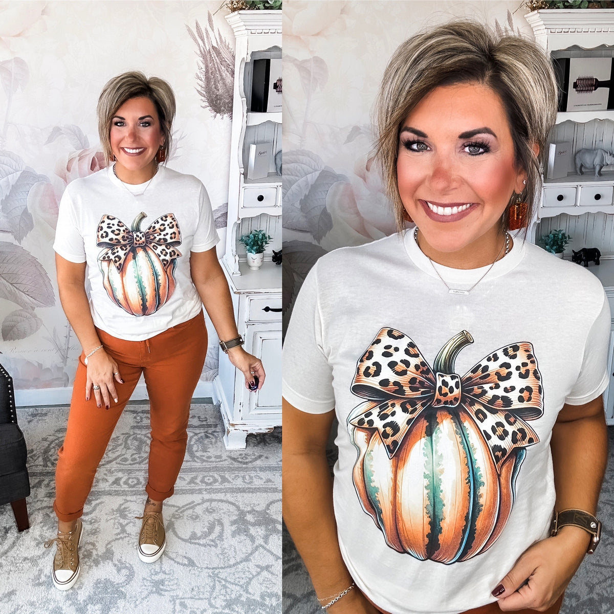 Vintage Leopard Pumpkin Graphic Tee