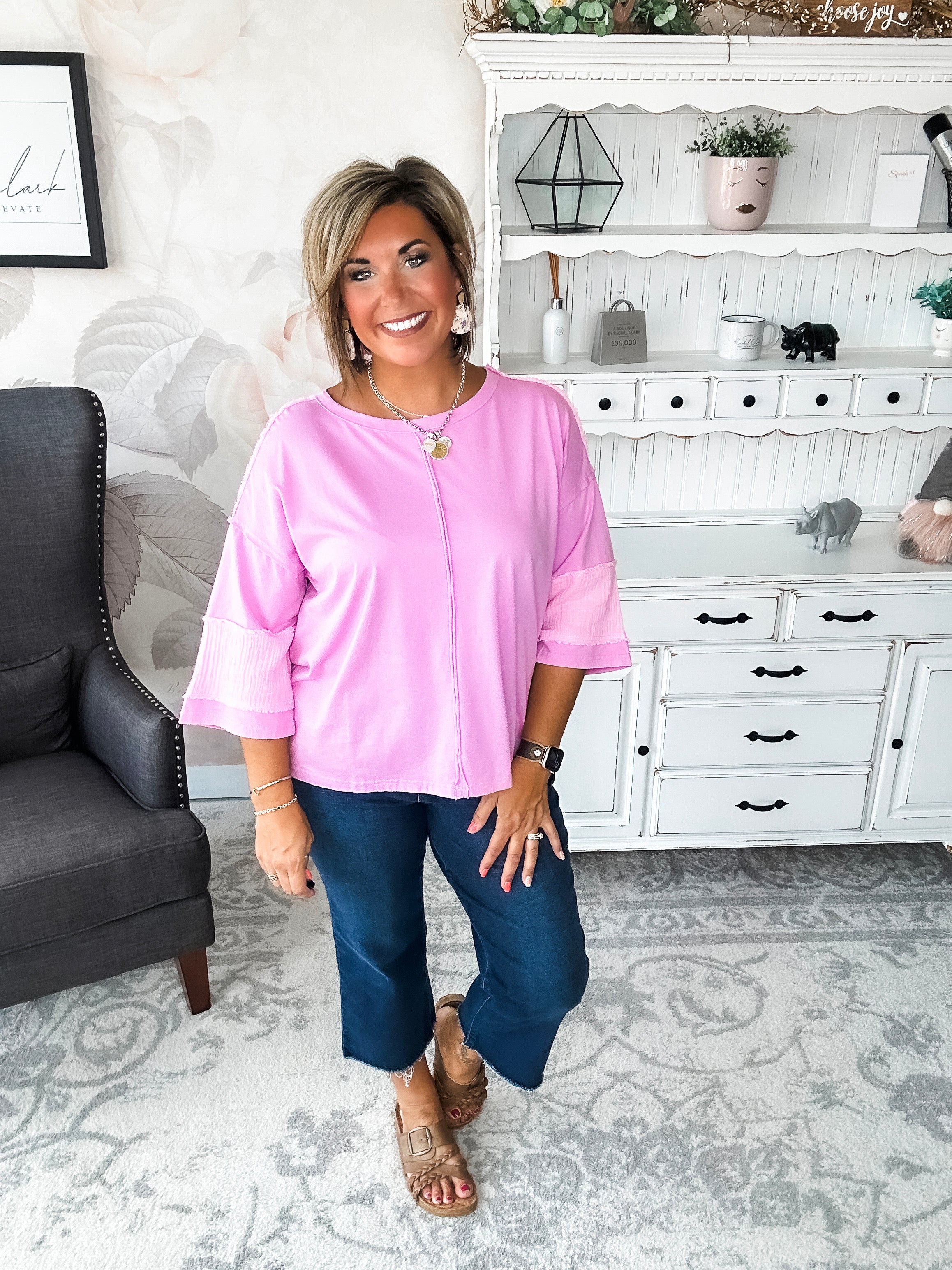 Anything To Help Tunic Top - Pink