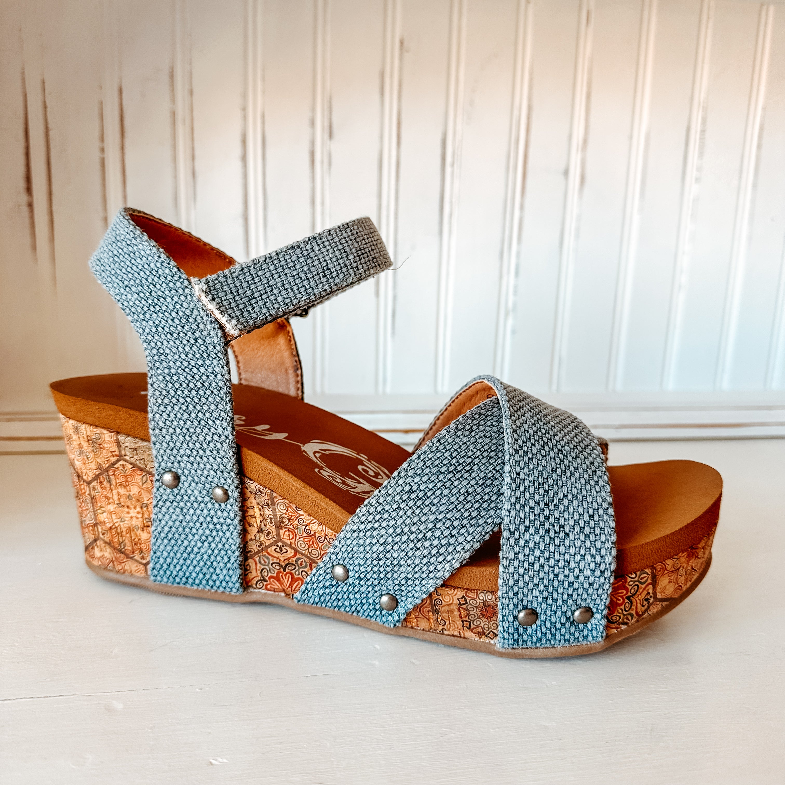 Shirley Wedge Sandal - Blue