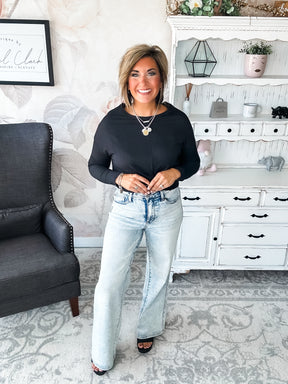 Just Like You Long Sleeve Top - Black