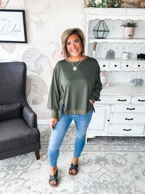What You're Made Of Pullover - Olive