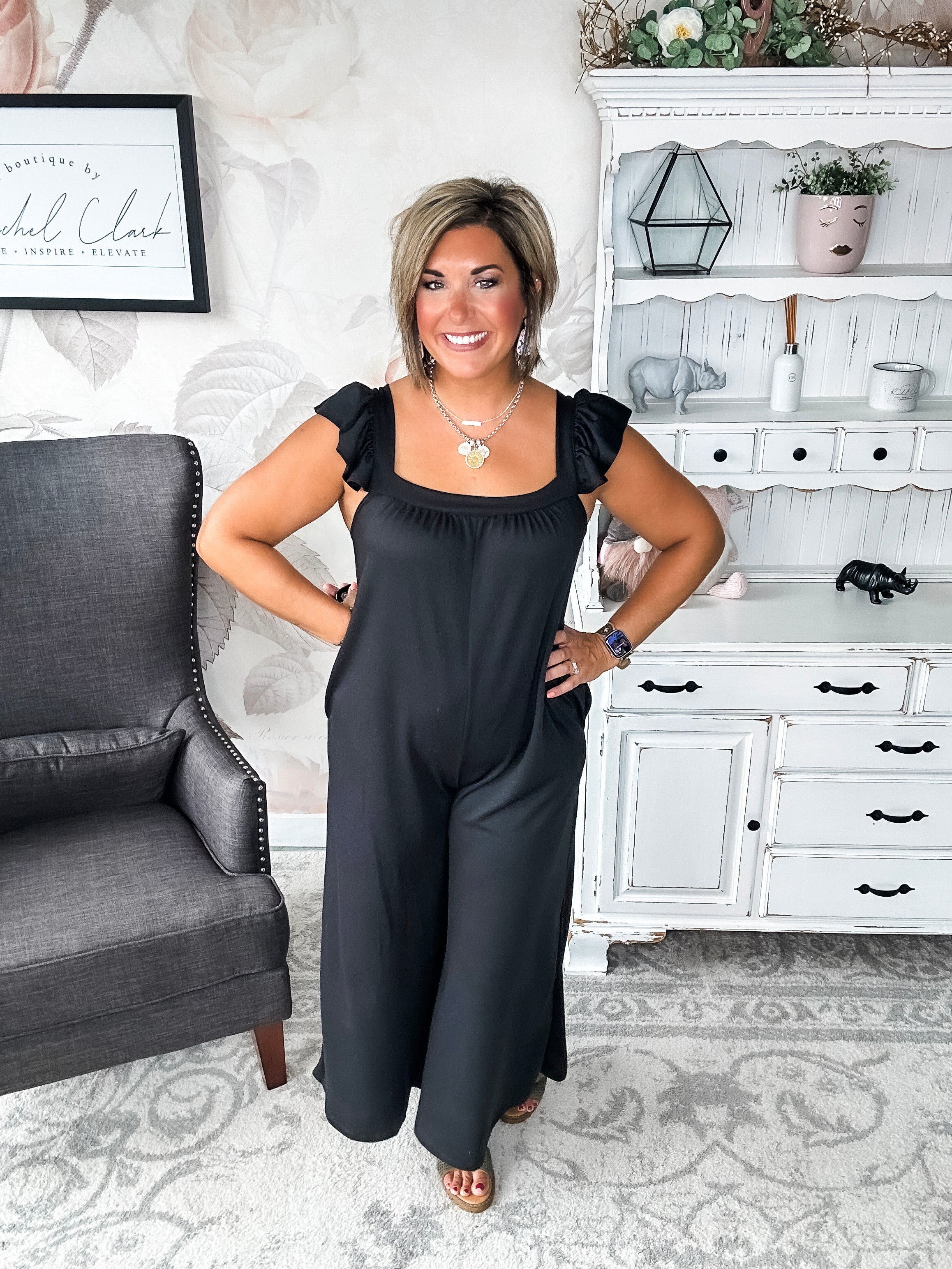 Feeling Reckless Jumpsuit - Black