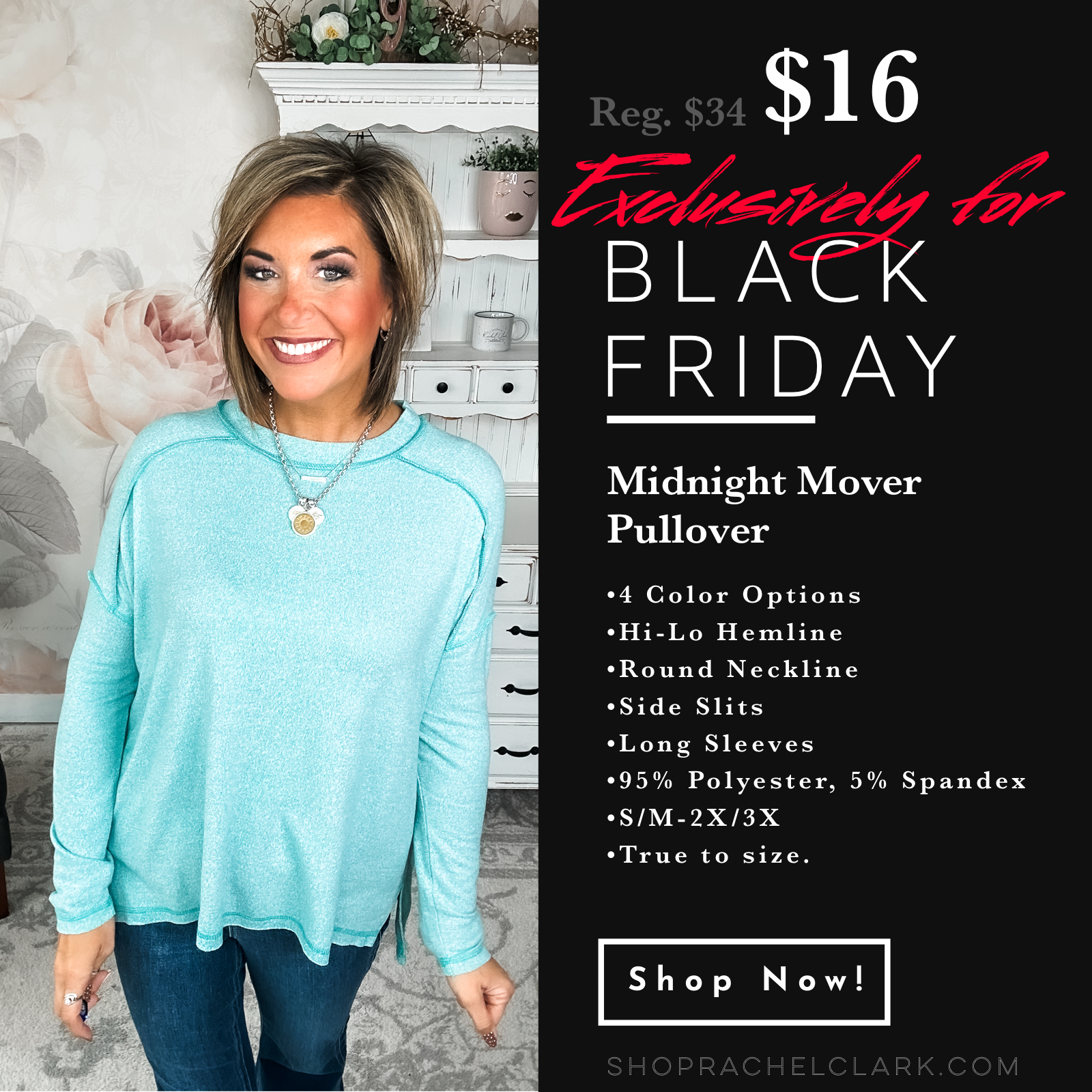 BLACK FRIDAY EXCLUSIVE - Midnight Mover Pullover - Aqua