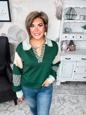 Not Here With Me Pullover - Hunter Green