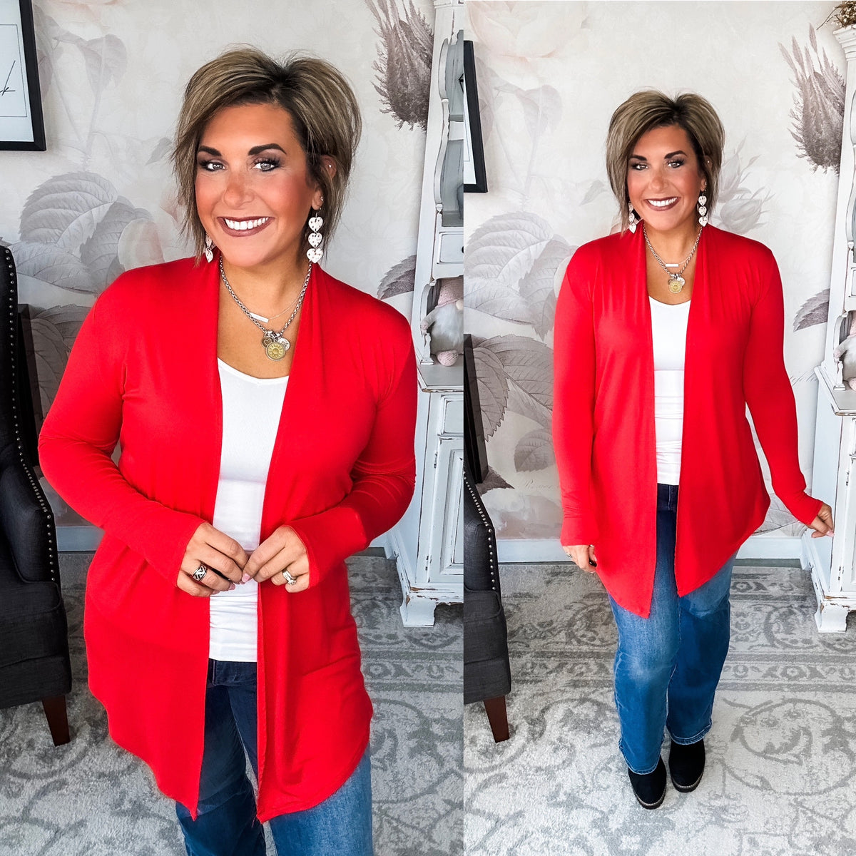 Love Never Fades Cardigan - Red