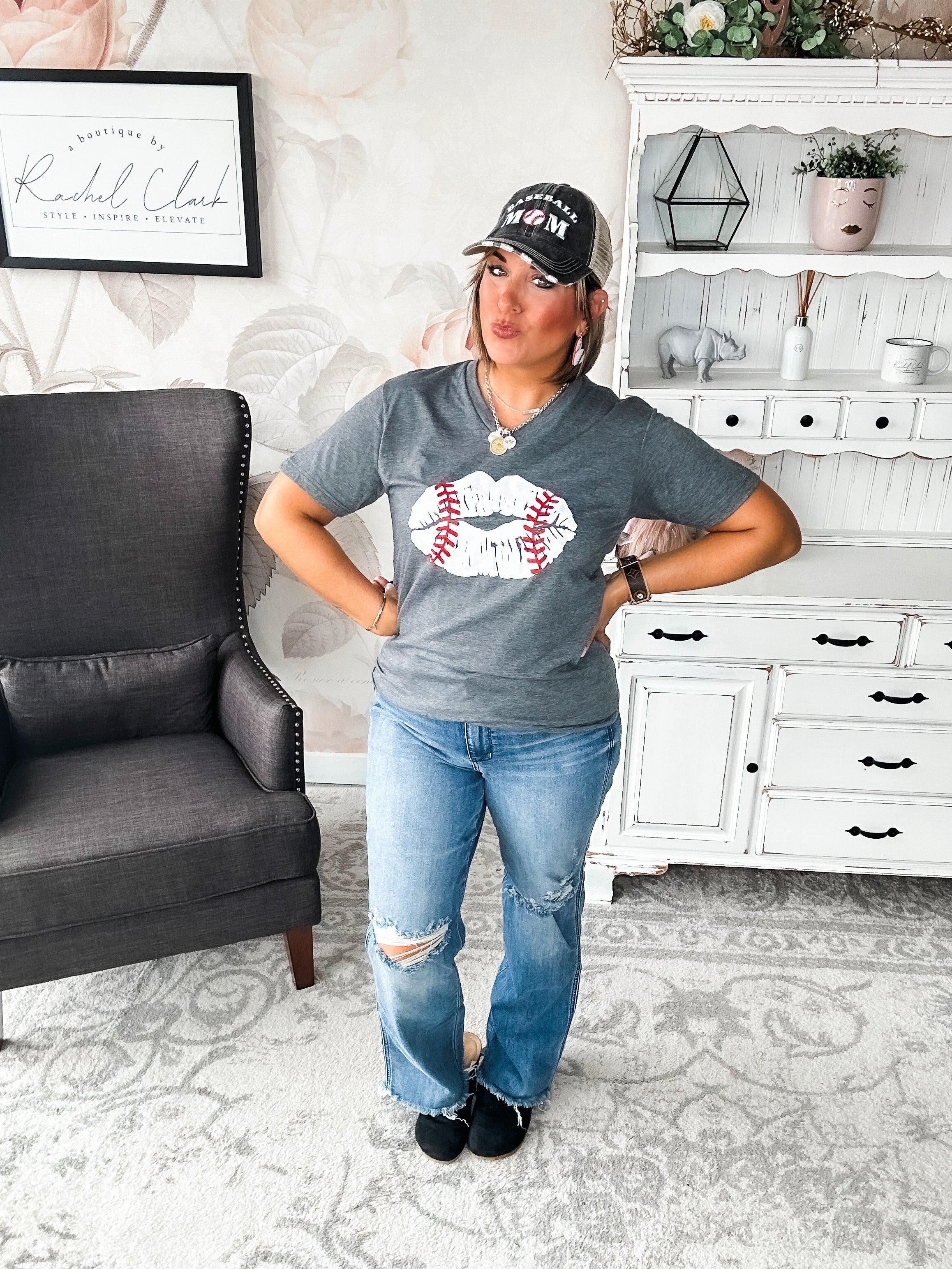 Baseball Lips Graphic Tee