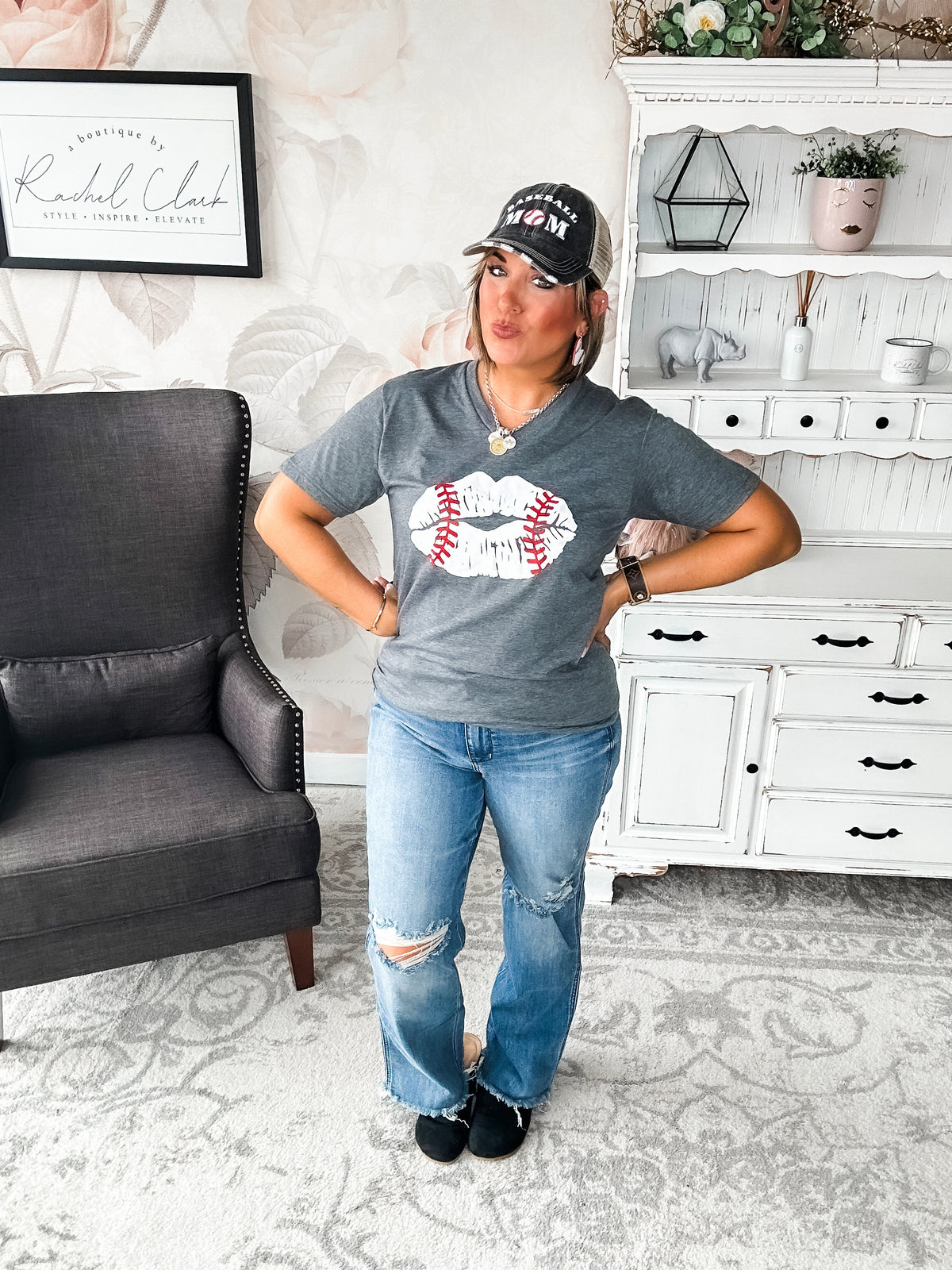 Baseball Lips Graphic Tee