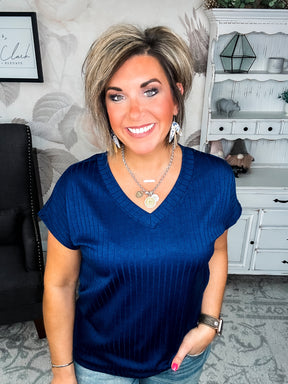No Stories Here Top - Navy