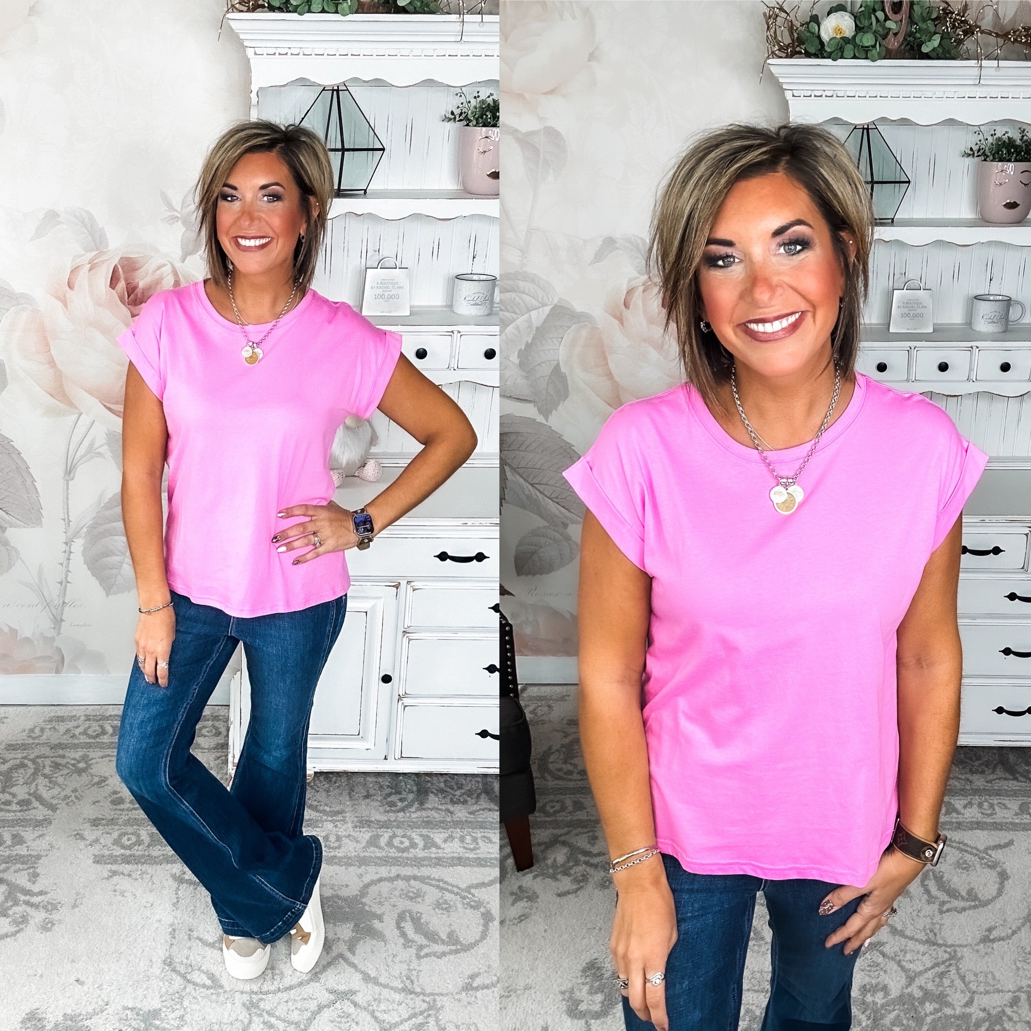 Up All Night Short Sleeve Tee - Candy Pink