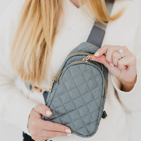 Pinelope Puffer Bum Bag - Grey