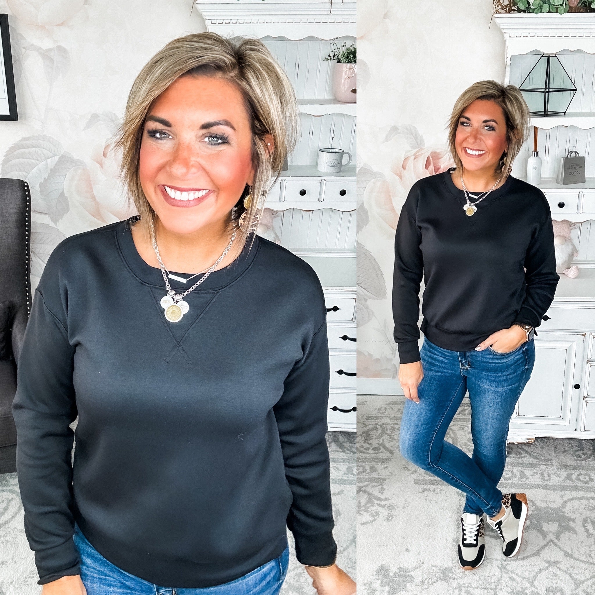 Cuddled Up On The Weekend Pullover - Black