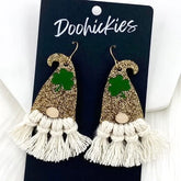2.75" Lucky Gnome Macrame St. Paddy Earrings