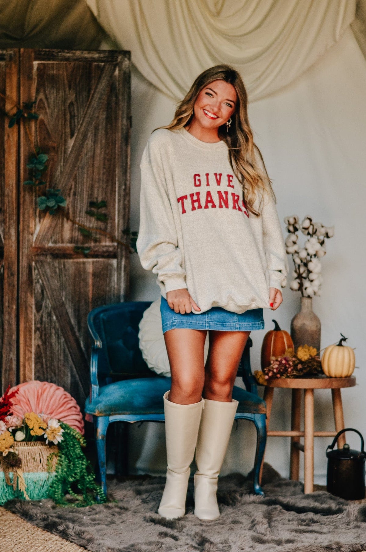 Give Thanks Knit Sweatshirt *ONLINE EXCLUSIVE*