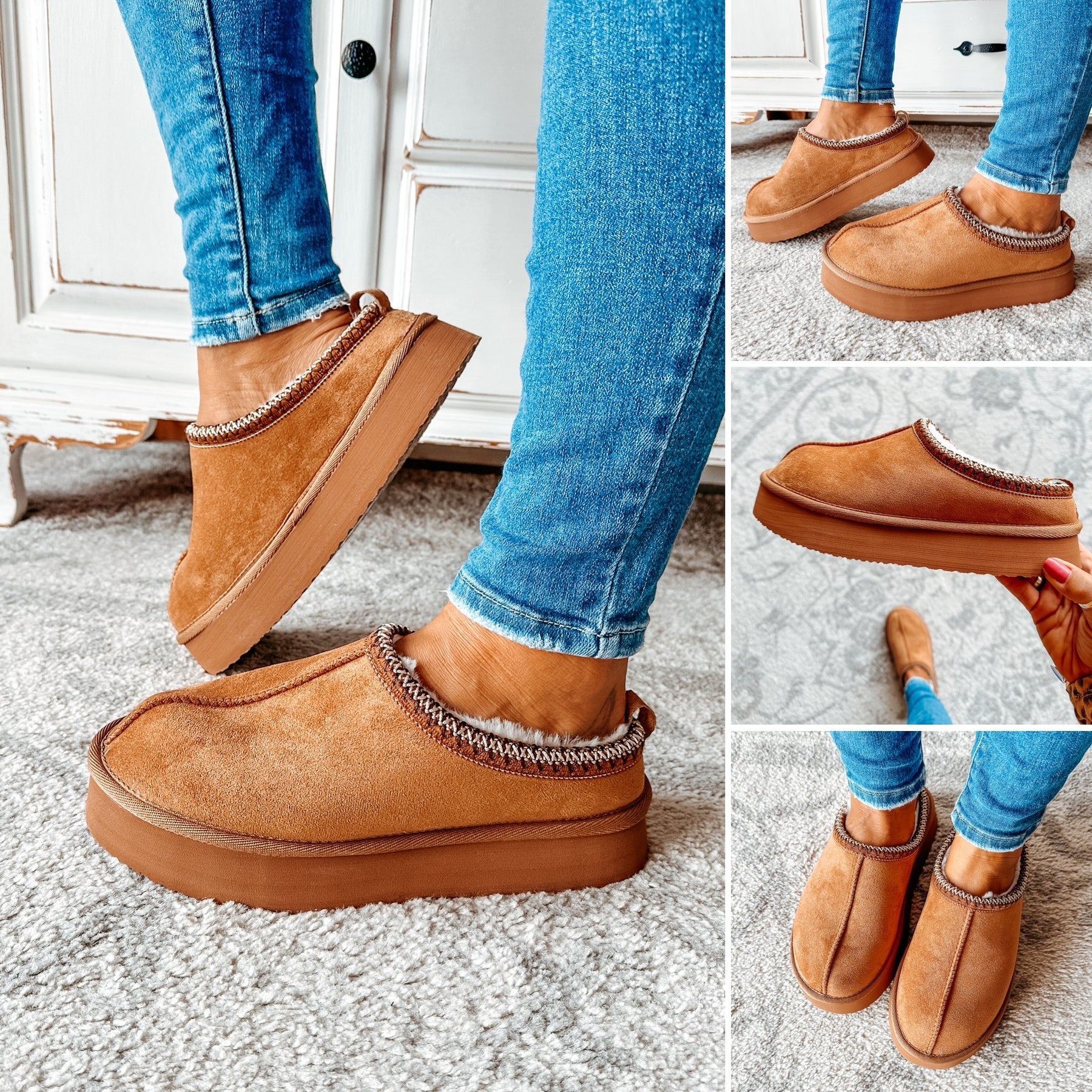 Charlie Platform Slipper - Tan